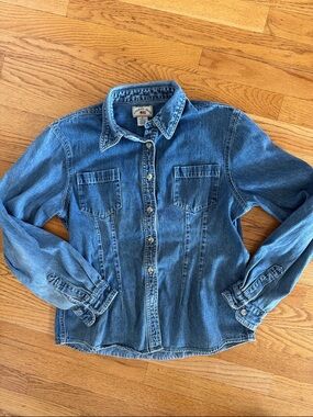 Vintage Denim Button-Down Shirt - Missing buttons